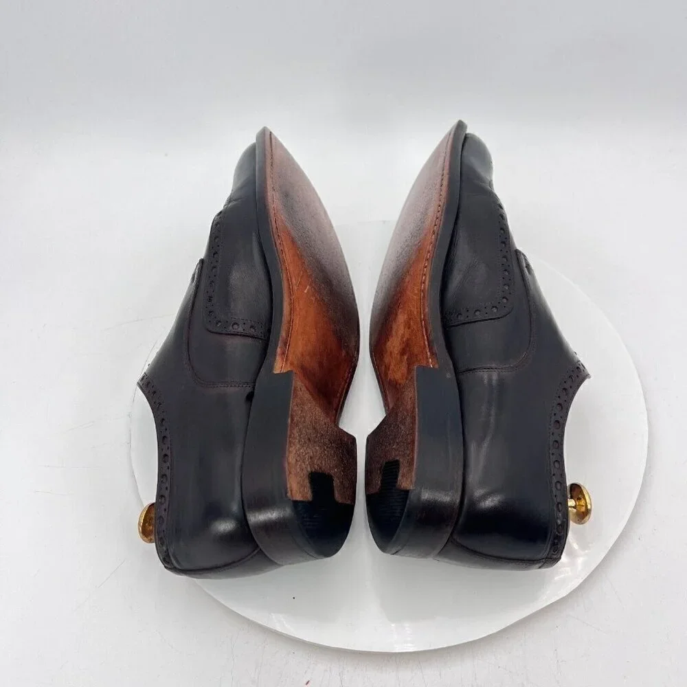 Allen Edmonds Tresana Men Size 9.5EEE Black Leather Wingtip Derby Dress Shoes